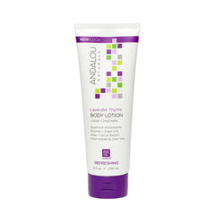 Lotion pour le corps Andalou Naturals lavande thym, hydratation légère et rafraîchissante.
