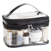ANEMEL sac cosmétique transparent à double couche pour trier vos produits en voyage