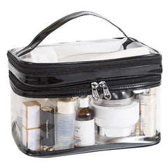 ANEMEL sac cosmétique transparent à double couche pour trier vos produits en voyage