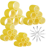 Rouleaux auto-agrippants Anezus montrant l’ensemble 36 pièces pour coiffure sans chaleur.