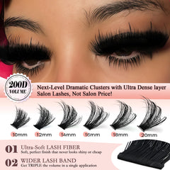 Anforlin clusters cils 14mm, équilibre visuel pour un maquillage naturel