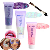 Gamme Angels Beauty Gel paillettes visages et corps avec éclat pour spectacles
