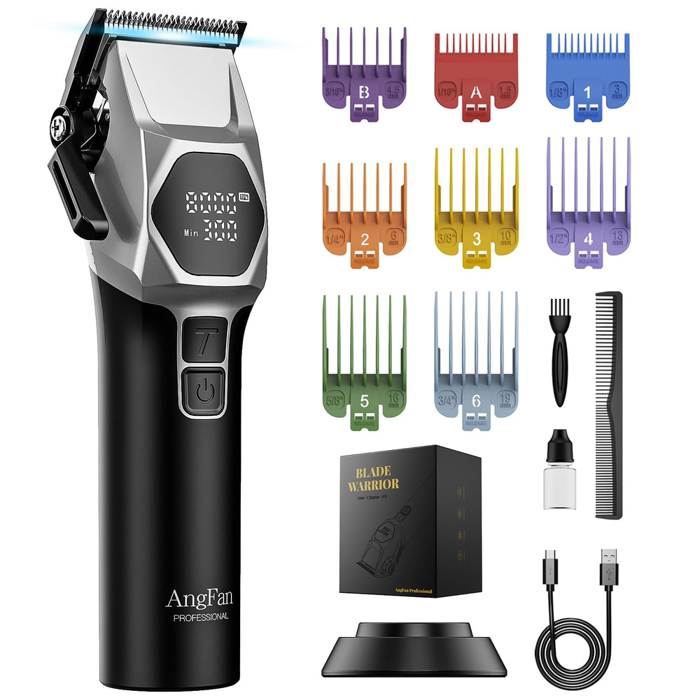 AngFan tondeuse sans-fil professionnelle, moteur 8000RPM pour des coupes nettes.
