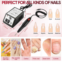 Foreuse ANGLECHAT avec kit de mèches inclus pour divers détails des ongles.