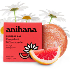 ANIHANA Shampoing Barre pamplemousse camomille, parfum frais pour cheveux secs et abîmés