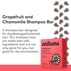 ANIHANA Shampoing Barre pamplemousse camomille, texture légère et nettoyage en douceur