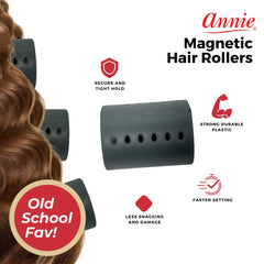 Annie Rouleaux Magnétiques 2” – maintien fiable lors du séchage et du coiffage.