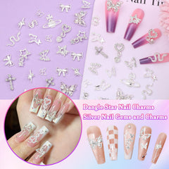 AnoleAir rivets argent pour ongles, style durable et brillant.