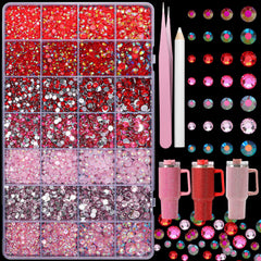 AnoleAir paillettes rose-rouge résine 3–6 mm, parfaites pour manucure et bricolage.