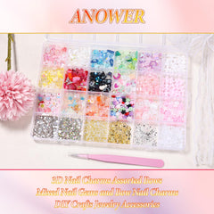 Charm fleur Anower pour motifs colorés sur ongles.