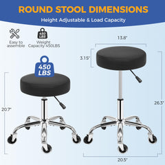 ANWBROAD tabouret roulant rotation 360° pour mouvement fluide