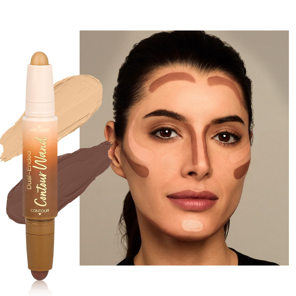 Anwuozu baton contour-enlumineur 2-en-1 pour contours précis et naturel.