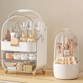 Anylady organiseur-maquillage rose doré avec trois étages pour rouges à lèvres et pinceaux.