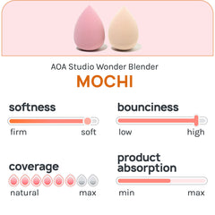 AOA Studio eponge-mochi-liquide : blend uniforme pour fond de teint liquide.