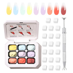 AOBOO Ombre: palette 9 couleurs pour un dégradé élégant sur les ongles
