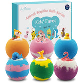 Bombe de bain Aofmee pour enfants avec jouet surprise, divertissant l'heure du bain.