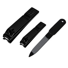 Aogeili set ciseaux ongles noir 3 pièce, coffret pratique pour la maison.