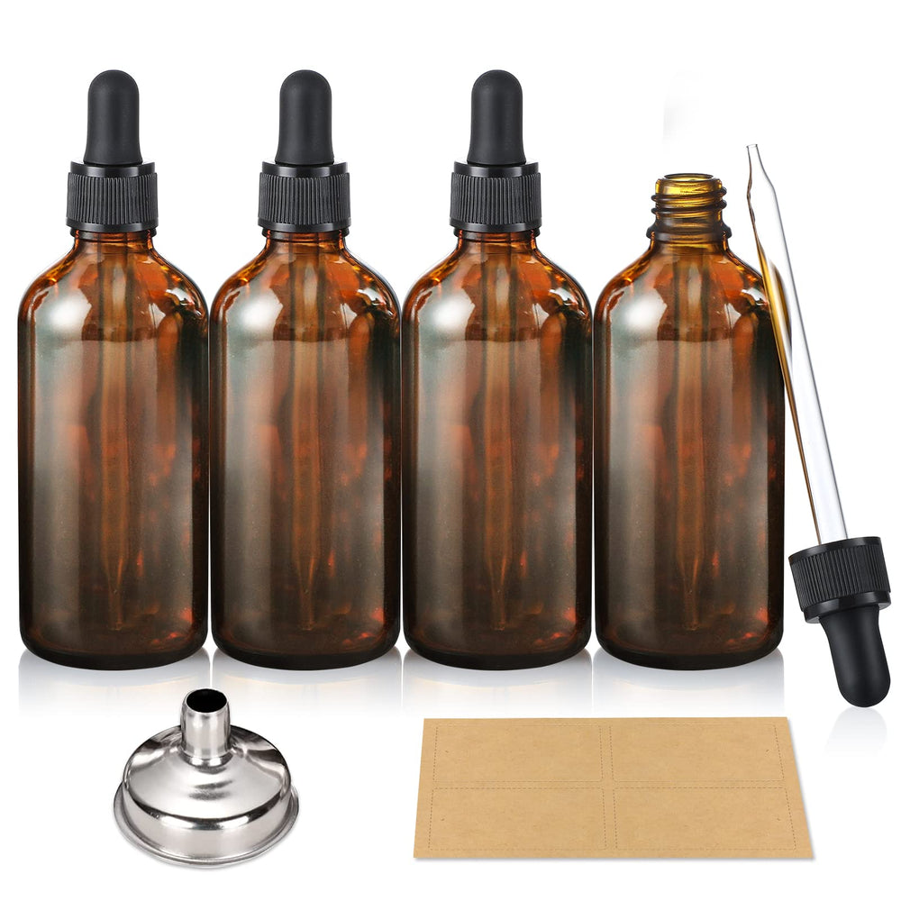 AOZITA bouteilles goutte 100 ml en verre ambré, parfaites pour huiles essentielles.