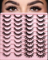 APCYUST cils imitation fourrure synthétique, œil-de-chat volumineux et naturel.