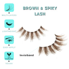 Cils APCYUST marron, effet plumeux pour un regard naturel et glamour.