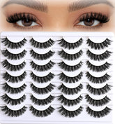 Cils APCYUST volume mink, 14 paires, effet œil de chat naturel.