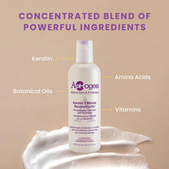 Aphogee Keratine Reconstructeur : brillance naturelle et cheveux plus faciles à coiffer.