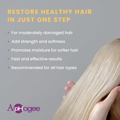Aphogee Keratine Reconstructeur : cheveux colorés, douceur et maniabilité après traitement.