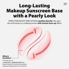 A'PIEU Pure Block Tone Up Sun Base – texture légère qui pénètre sans fini gras