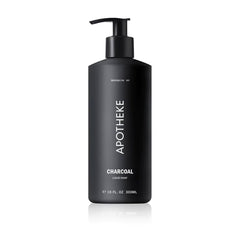 APOTHEKE Charbon: flacon élégant de savon mains hydratant au quotidien.