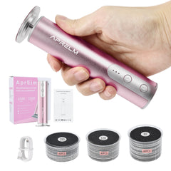APRELM ponceuse électrique pour pieds en rose, ergonomique et efficace pour une pédicure facile.