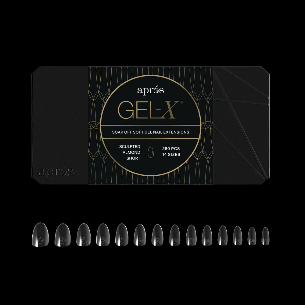 APRÉS Gel-X pointe amande naturelle, surface plane pour une pose rapide et soignée