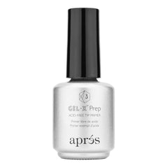 APRÉS Gel-X Prep, bouteille de 15 ml prête à optimiser l’adhérence des extensions.