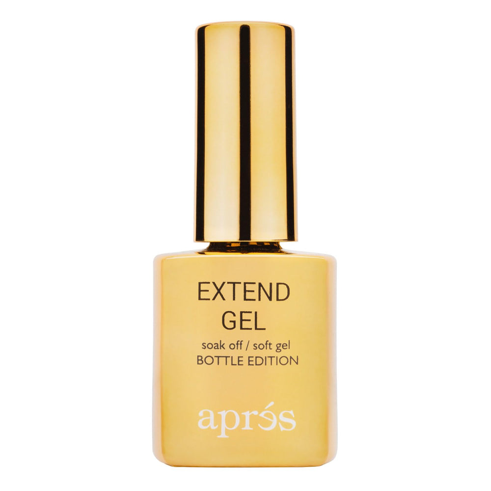 APRÉS Gel Extend – bouteille dorée 15 ml pour une application Gel-X précise.