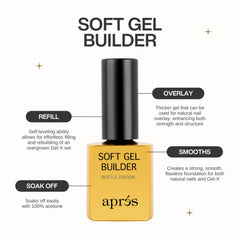APRÉS Soft Gel Builder application auto-nivelante pour une surface homogène.