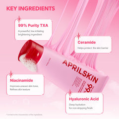 APRILSKIN TXA Niacinamide cleanser closeup texture showing chewy formula for impurity removal