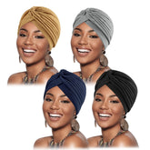 Turban AQOKKA extensible avec pli et noeud croisé pour un style chic.