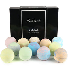 Aqua Elegante coffret cadeau de 12 bombes de bain, emballage élégant prêt à offrir.