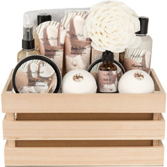 Coffret Aqua Elegante spa coco-vanille avec gel douche, parfum doux et revitalisant.