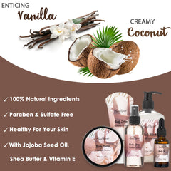 Sels de bain Aqua Elegante coco-vanille pour une ambiance apaisante.