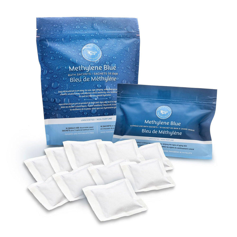 Aqua Miraculorum Methylene Blue bain bleu pour peau potentiellement plus elastique.