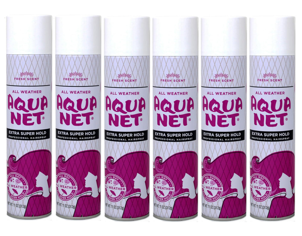 Aqua Net : bouteille de spray cheveux à tenue extra-forte et parfum frais.