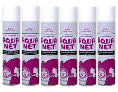 Aqua Net : bouteille de spray cheveux à tenue extra-forte et parfum frais.