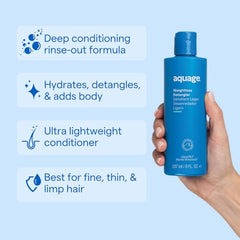 AQUAGE Démêlant Ultra-Léger – Application sur cheveux humides pour hydrater rapidement.