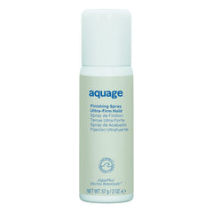 Aquage Finishing Spray — bouteille compacte de voyage prête pour une utilisation discrète et durable.