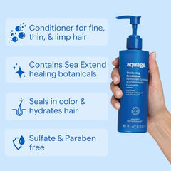 Texture crème dense du Aquage SeaExtend Conditionneur Épaississant pour un effet volumisant.