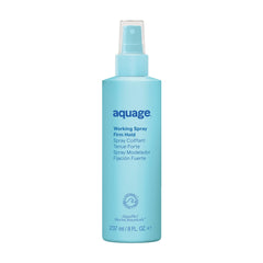 Aquage Working Spray firm-hold bottle demonstrates lasting shape and flexible reworkability.