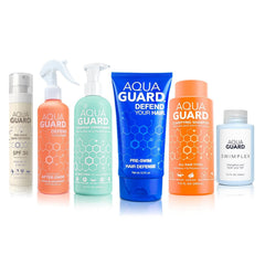 AQUA GUARD défense cheveux avant la nage, barrière hydratante contre le chlore.