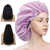 Aquior bonnet de douche ajustable assure un maintien confortable pendant la douche.