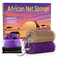 ARCH&M Éponge réseau africain authentique exfoliante pour une exfoliation en douceur.