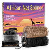 ARCH&M éponge réseau Afrique noir-champagne prête pour exfolier en douceur